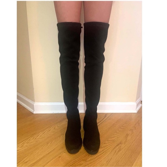 Stuart Weitzman Suede Over the Knee Boots - Picture 2 of 7